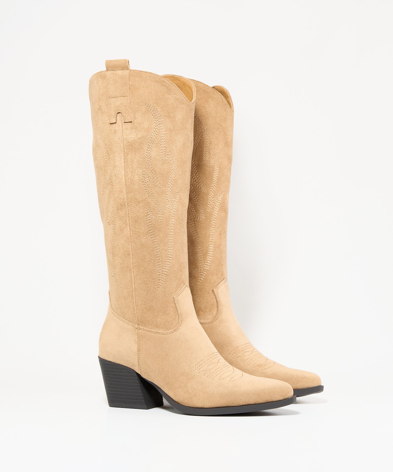 Bota tacão cowboy com costura image number null